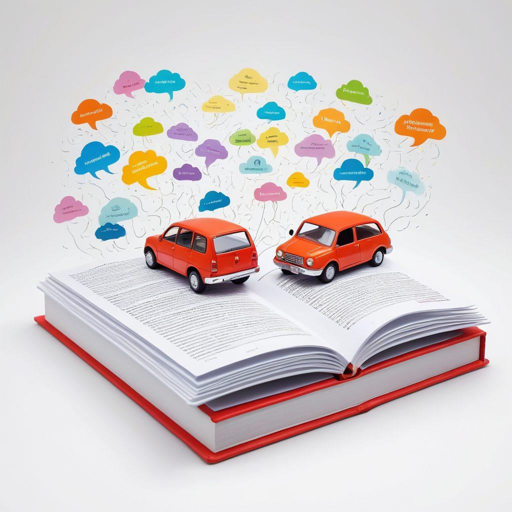 A visually engaging open book with illustrated insurance concepts like policies, claims, and coverage benefits. Surrounding the book are thought bubbles with engaging visuals depicting real-life scenarios of insurance decisions, such as home, health, and auto coverage. Incorporate a diverse group of people discussing and sharing insights, symbolizing collaboration and learning. The background should be a bright and inviting learning environment, with vibrant colors to evoke a sense of optimism and empowerment. super-realistic. vibrant colors. white background.
